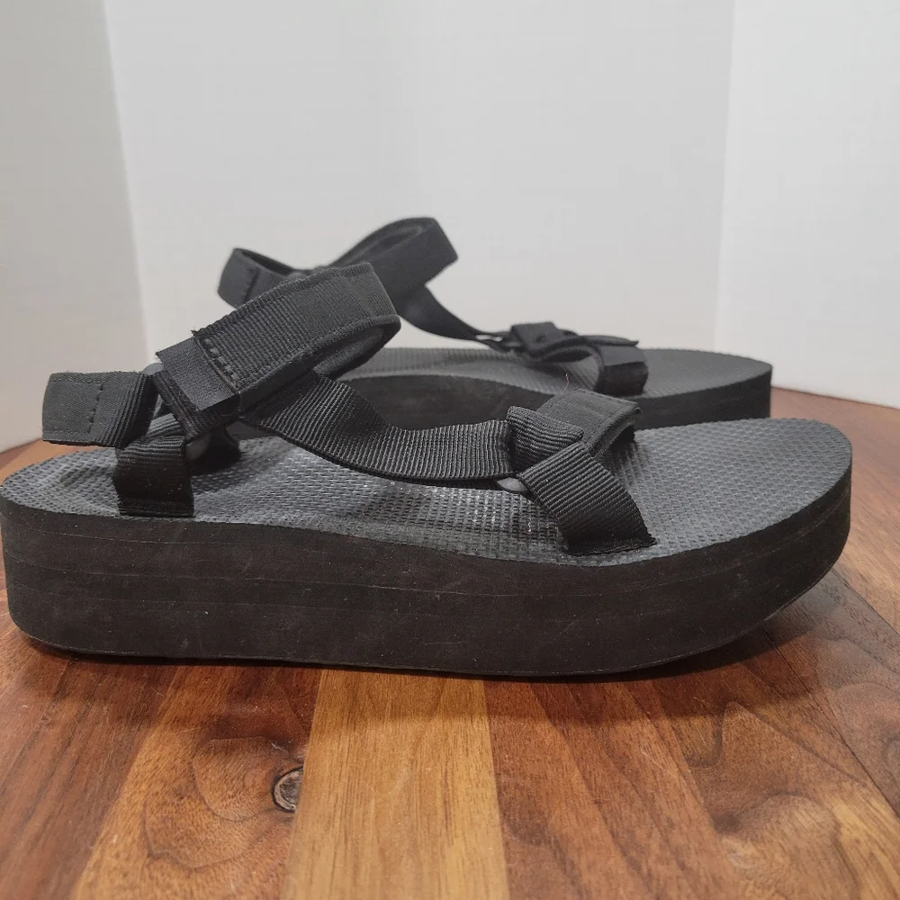 Teva Black Platform Sport Sandals